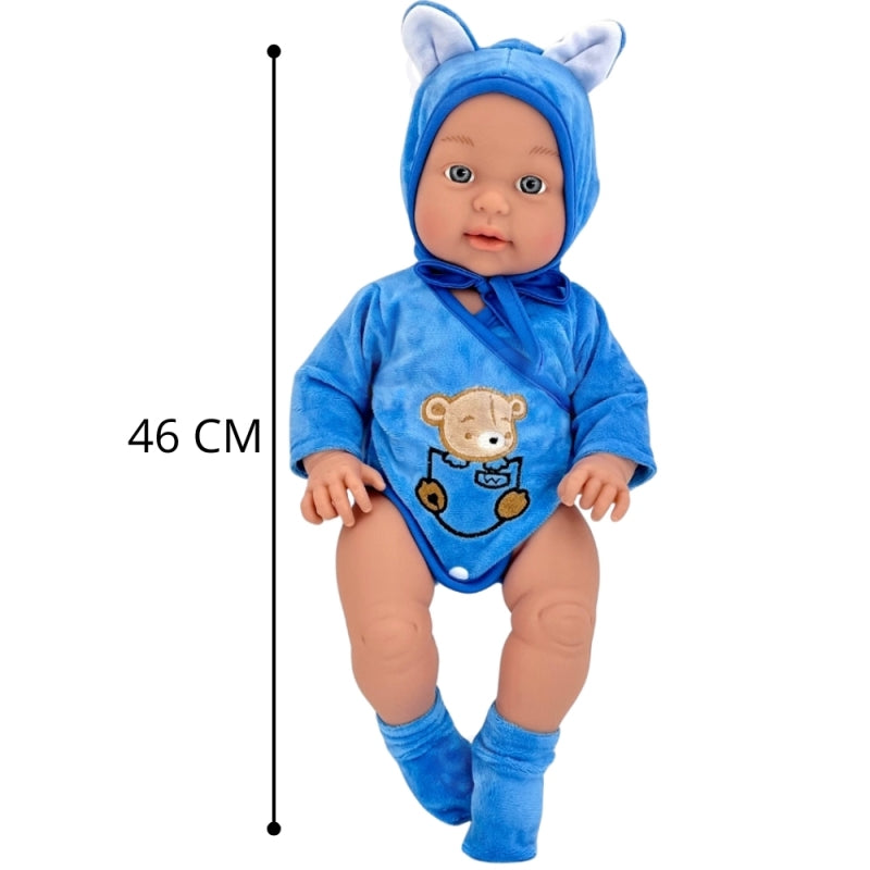 WOOPIE Babypop in Teddybeerpakje 46 cm