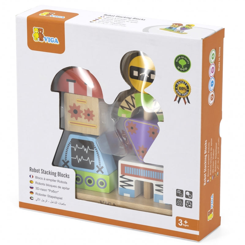 VIGA Robots Piramide Puzzel + Patronen 8 stuks