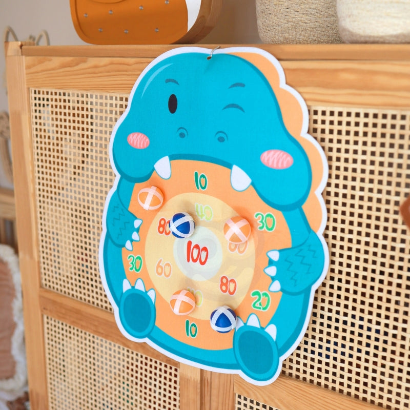 WOOPIE Dartspel met thema Dinosaurussen inclusief Pistool, Klittenband Ballen, Doel en Puntenscore