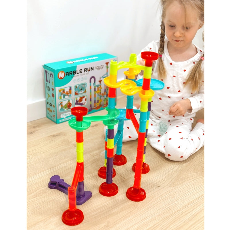 WOOPIE Knikkerbaan Set – Spiraalbaan 113 stuks