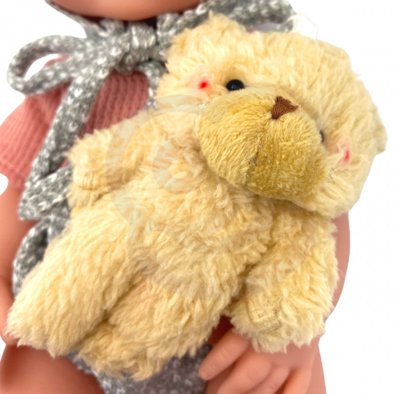 WOOPIE Baby pop 36 cm in kleding met Teddy Beer en eet Accessoires