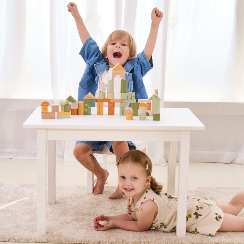 VIGA Houten Blokken  Dieren Blokken 50 stuks