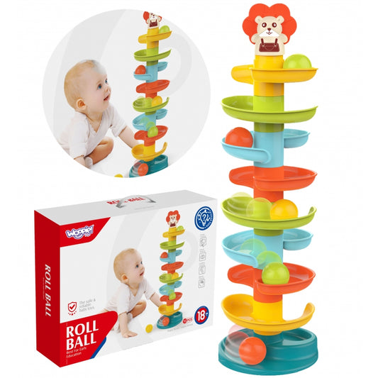 WOOPIE Spiraalbaan voor Baby met 6 ballen - Thema leeuw