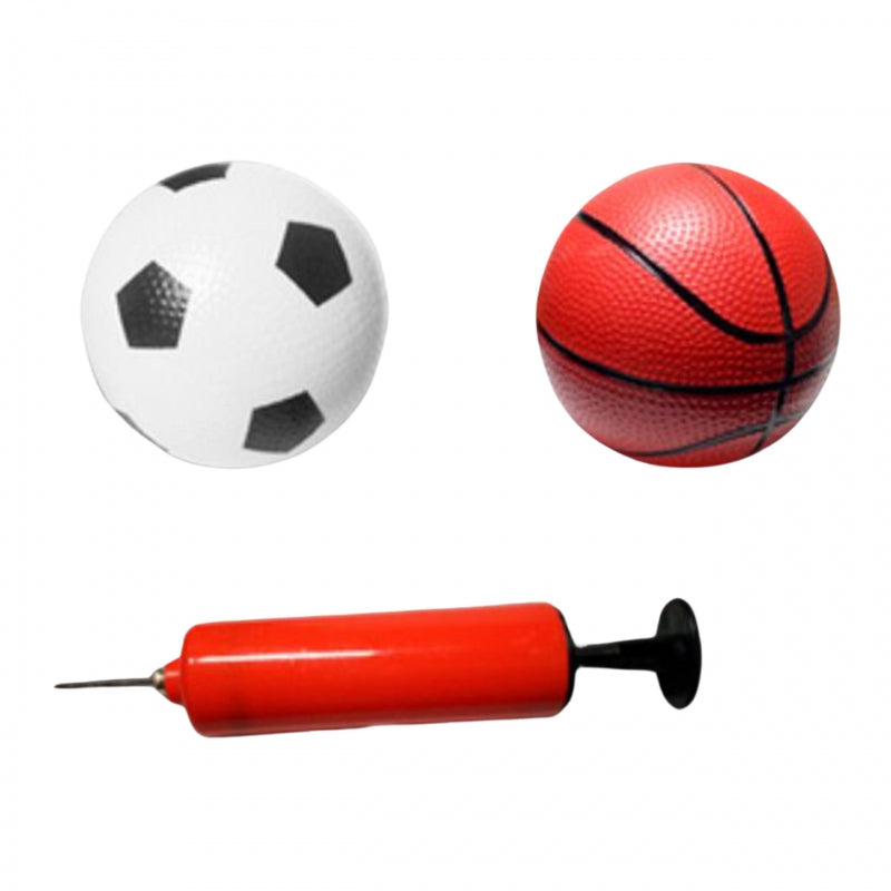WOOPIE 2-in-1 Set Basketbal & Voetbaldoel + Ballen en Pomp