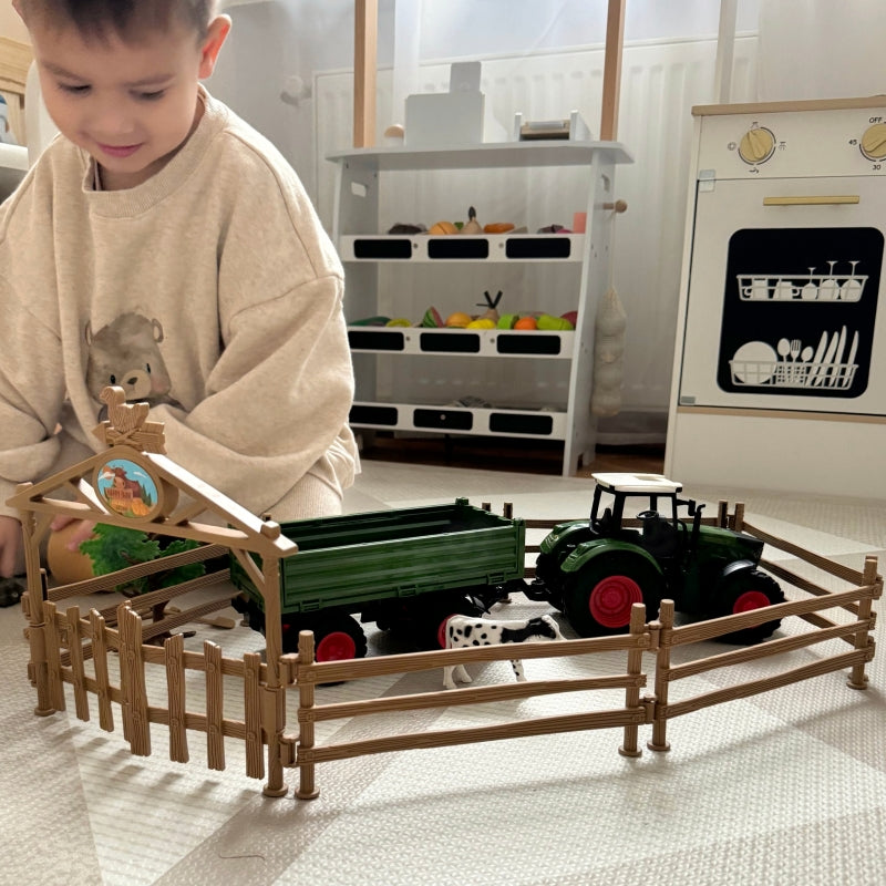 WOOPIE Speelgoed Mini Boerderij Set met Tractor, Dieren, Boerderij, Boer & Gereedschap