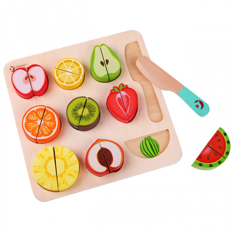 CLASSIC WORLD Montessori Fruit Snijset met Klittenband - 20 stuks