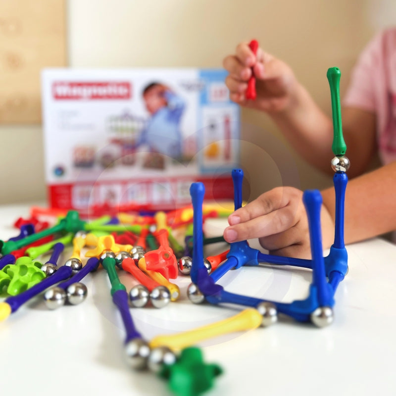 WOOPIE Magnetische Bouwstenen, Staafjes Creatieve Puzzel 110 stuks