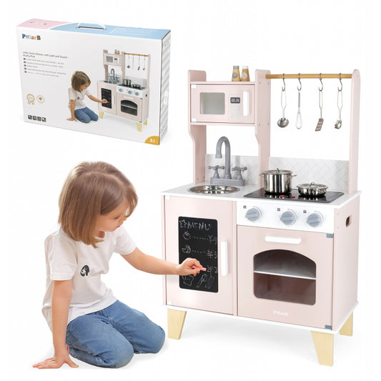 VIGA Houten Speelgoedkeuken + Accessoires en Geluid