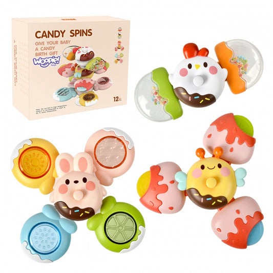 WOOPIE BABY Fidget Spinner Sensorisch set van een  Bij, Kippetje en Konijn - 3 Stuks