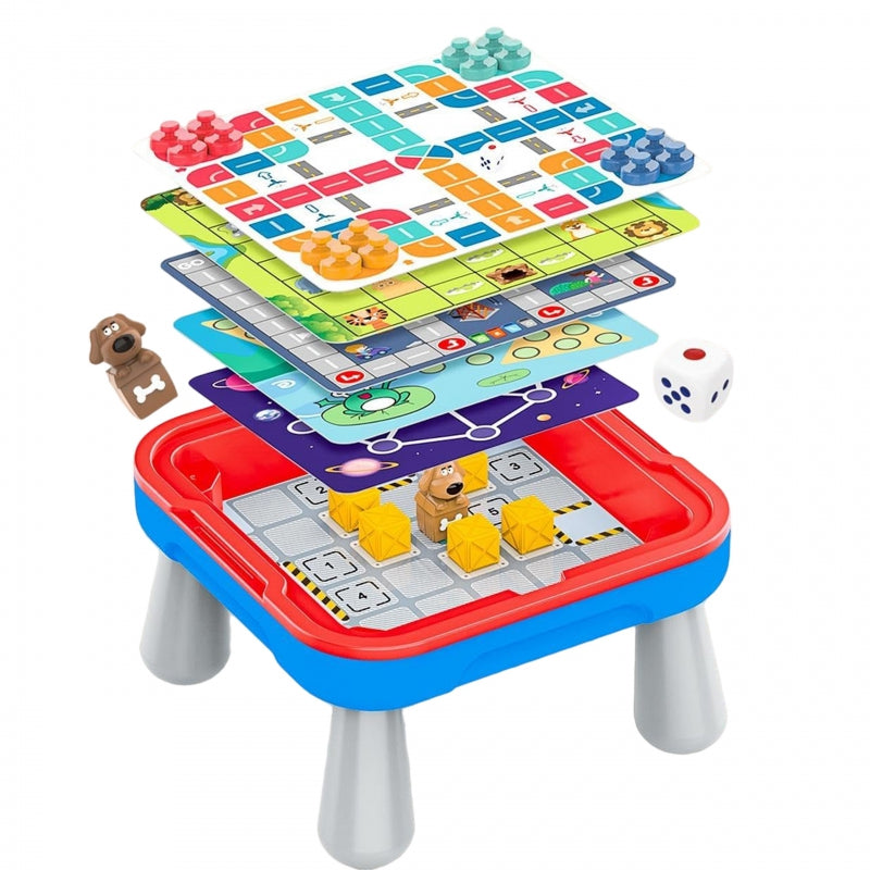 WOOPIE Speeltafel met 10 verschillende (Logische) Bordspellen - 65 stuks