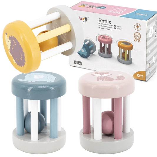 VIGA PolarB Houten Rammelaar met Diertje voor Baby's