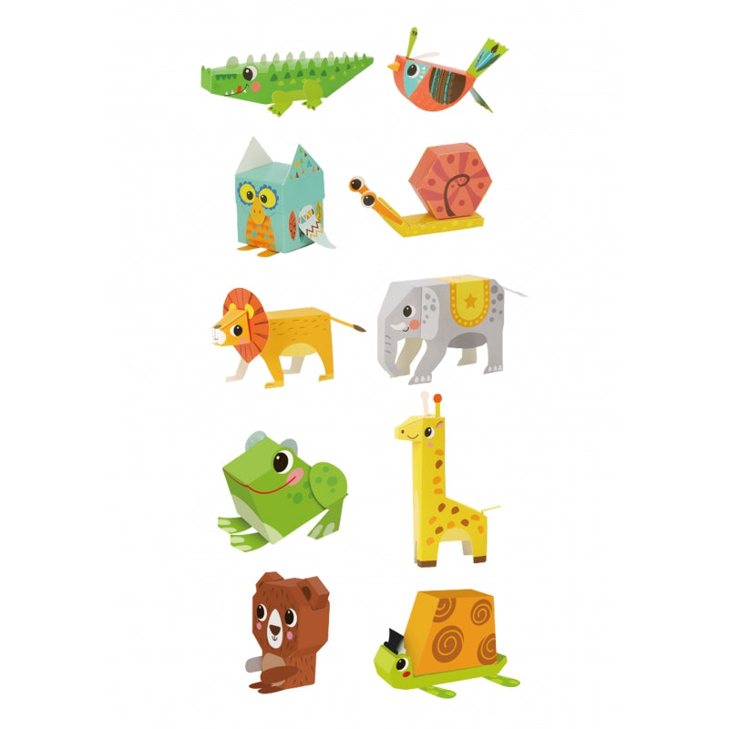 WOOPIE ART&FUN Origami set - Knutsel 3D dieren - 10 Dieren