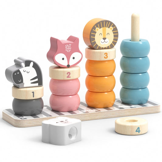 VIGA Houten Dieren Blokken Puzzel