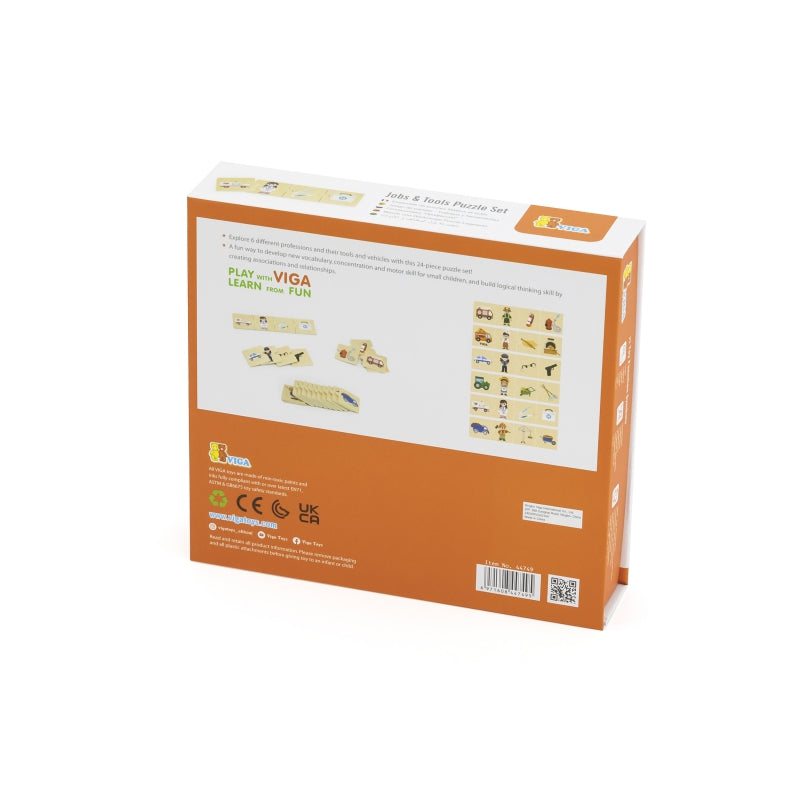 VIGA Houten Beroepen met gereedschap Puzzelset
