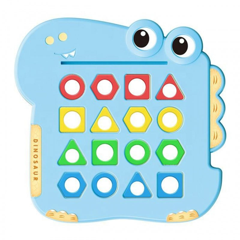 WOOPIE Dinosaurus Puzzel Behendigheidsspel - Vormen herkennen - Montessori Speelgoed