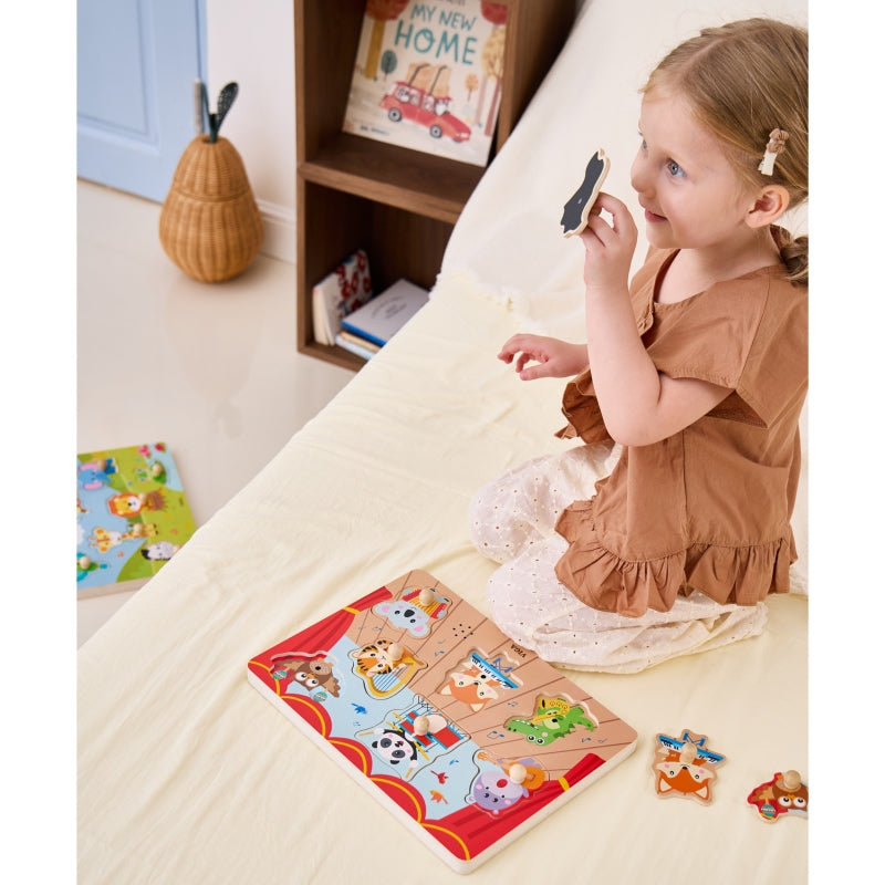 VIGA Geluiden puzzel voor kinderen, Muzikale Dieren
