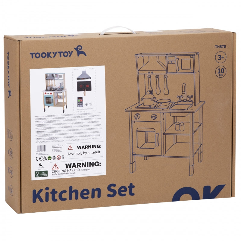TOOKY TOY Grote Houten Speelgoed Keuken voor Kinderen - 10 stuks FSC