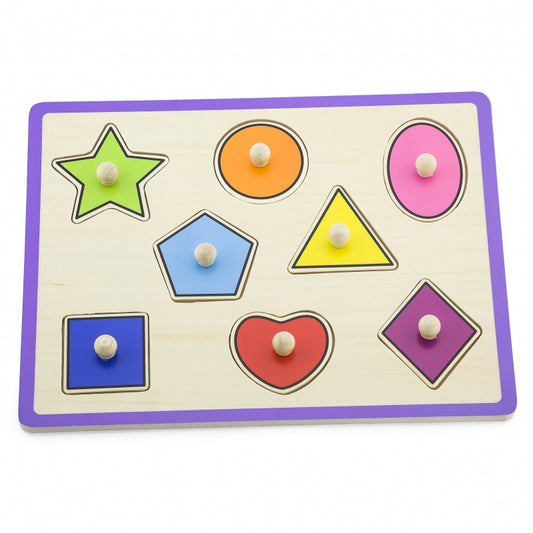 VIGA Houten Kleurrijke Puzzel met Pinnetjes, Vormen voor Baby's