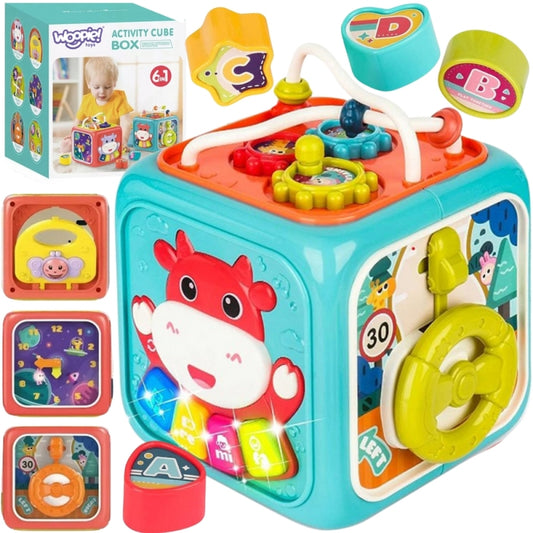 WOOPIE BABY 6-in-1 Interactief Sensorische Kubus -  Educatief en Montessori speelgoed