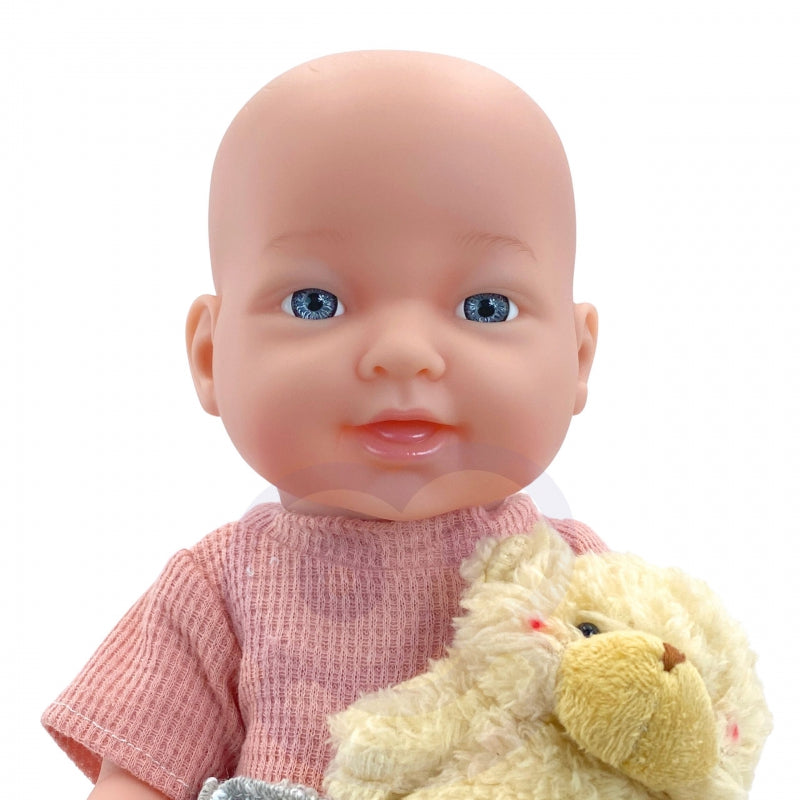WOOPIE Baby pop 36 cm in kleding met Teddy Beer en eet Accessoires