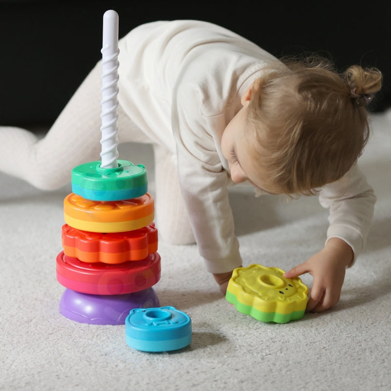 WOOPIE Educatieve Stapeltoren Draaiende Dierentoren voor Baby's & Peuters