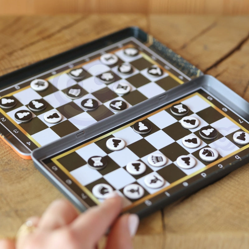 WOOPIE IQ Magnetisch Schaak- en Damspel 2-in-1 Reisbordspel