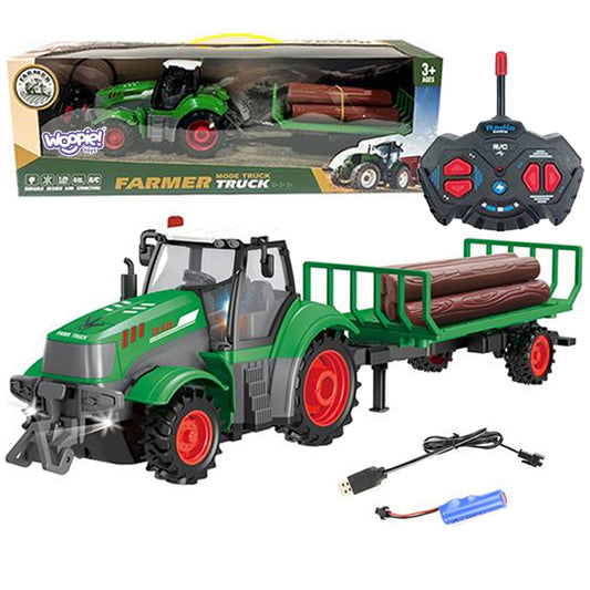 WOOPIE RC (boerderij) Tractor met Aanhanger en Afstandsbediening, Schaal 1:24