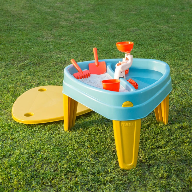 FEBER CASUAL Zand- en Watertafel met Deksel - 4in1 Zandbak - Bureau - Picknicktafel Set