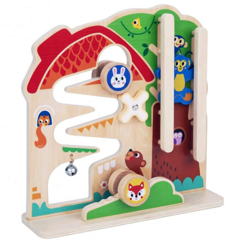 TOOKY TOY Houten Montessori activiteitenbord met doolhof