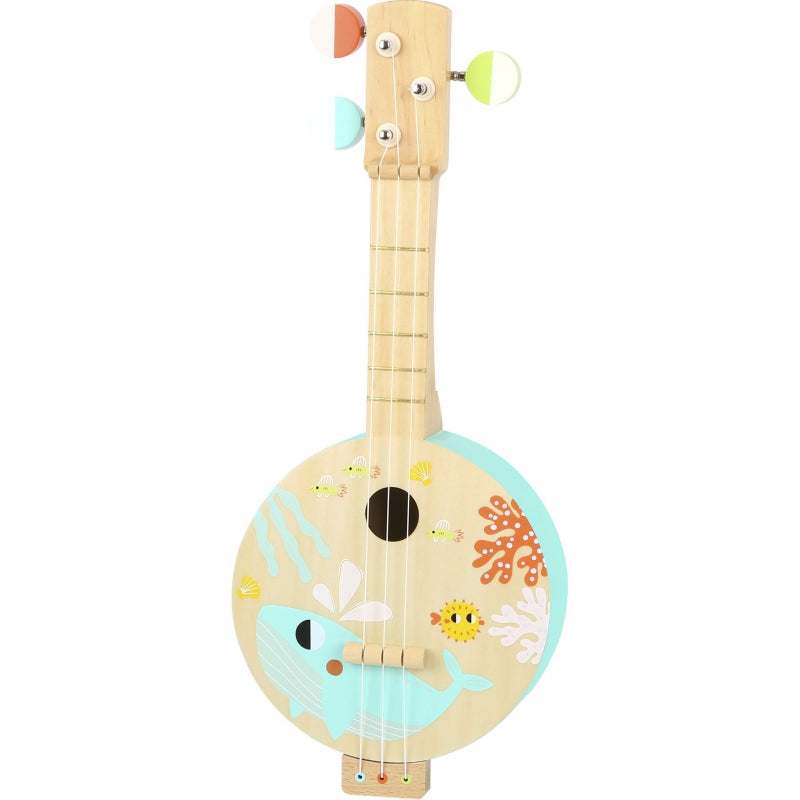 TOOKY TOY Houten Banjo voor Kinderen – Muziekplezier met Zeethema