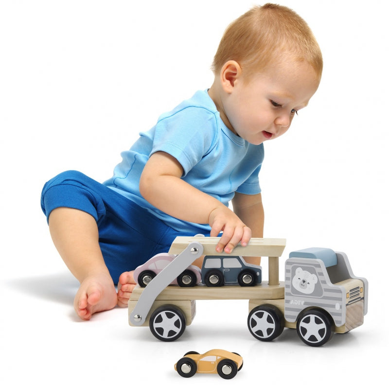 VIGA PolarB Houten Oplegger met Auto's - Montessori speelgoed