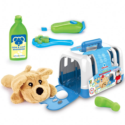 WOOPIE Speelgoed Dierenartsen set met Hondje en Draagkooi 6 stuks