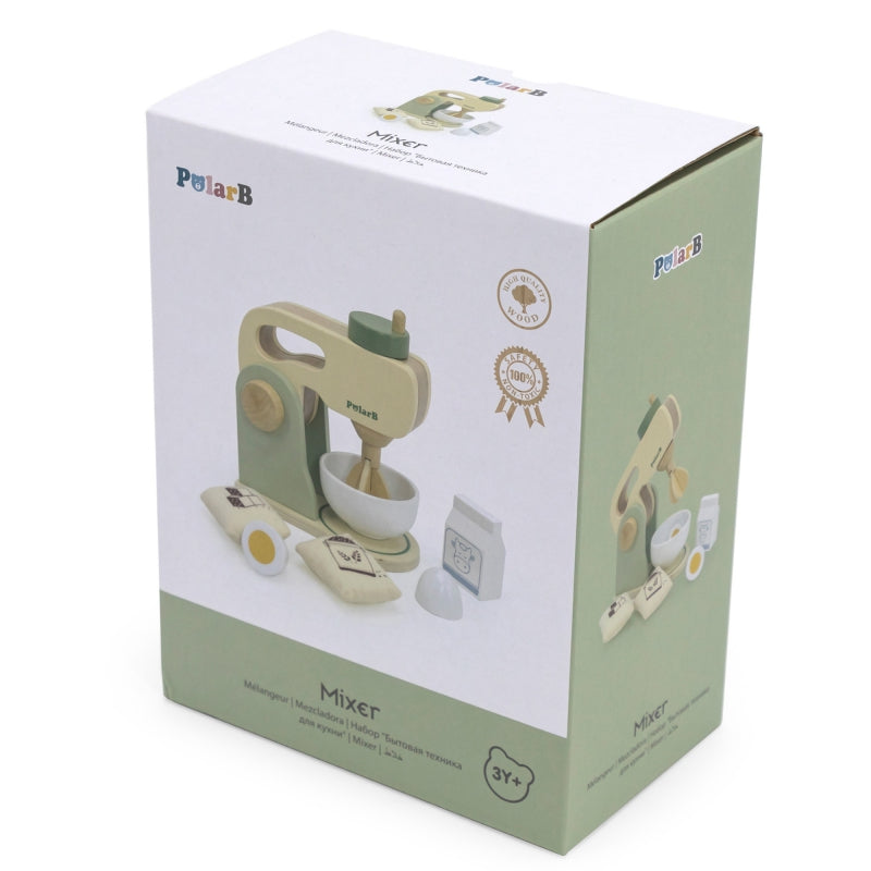 VIGA Houten speelgoed Keukenmixer Groen + Accessoires
