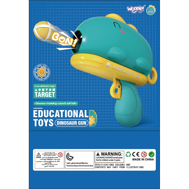 WOOPIE Dartspel met thema Dinosaurussen inclusief Pistool, Klittenband Ballen, Doel en Puntenscore