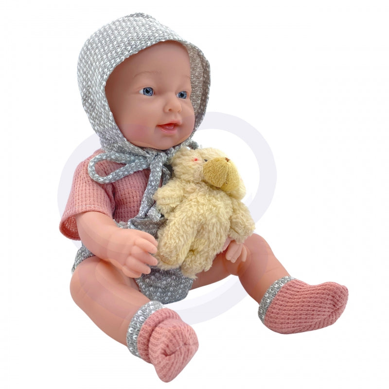 WOOPIE Baby pop 36 cm in kleding met Teddy Beer en eet Accessoires