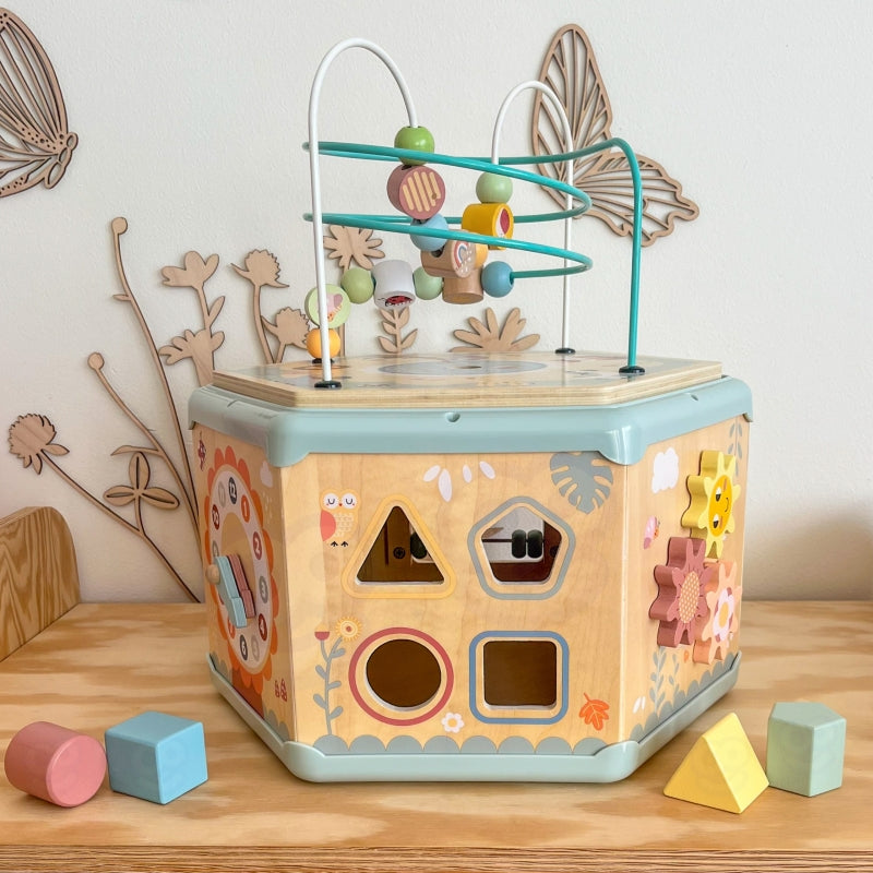 TOOKY TOY Interactieve houten zeshoekige Speelgoed doos