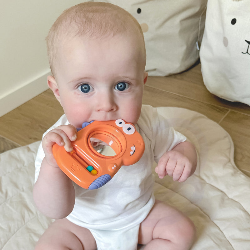 WOOPIE Sensorisch Speelgoed  voor Baby's Bijtspeeltje, Spiegel Dino