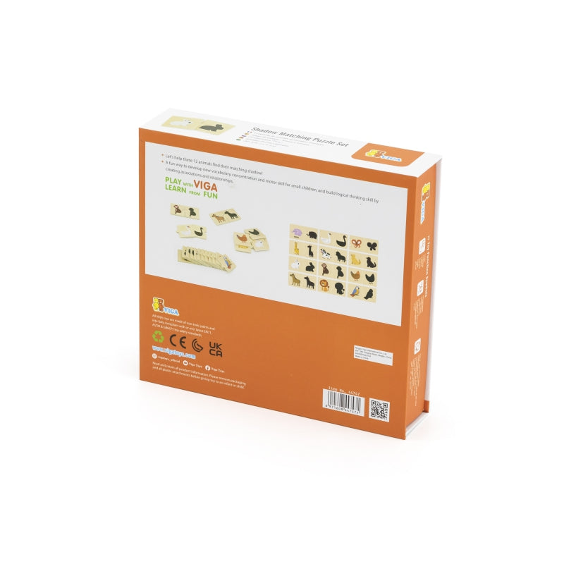 VIGA Houten Dieren Memorie Schaduwpuzzel