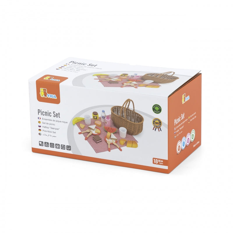 VIGA Houten Speelgoed Picknickset 30 stuks