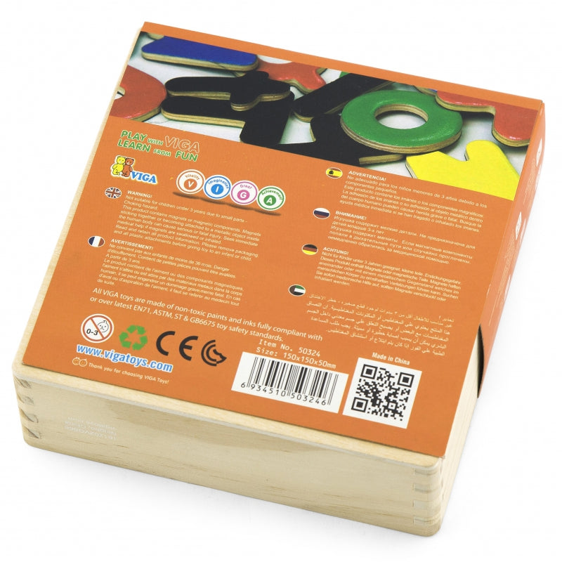 VIGA Houten Magnetische Letters met Magneet – Leren Schrijven en letters herkennen