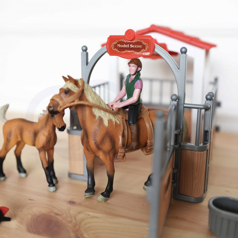 WOOPIE Speelset Paardenstal met Figuren 18 stuks