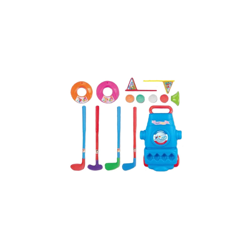 WOOPIE Speelgoed Golfset voor kinderen met Accessoirestandaard op Wieltjes