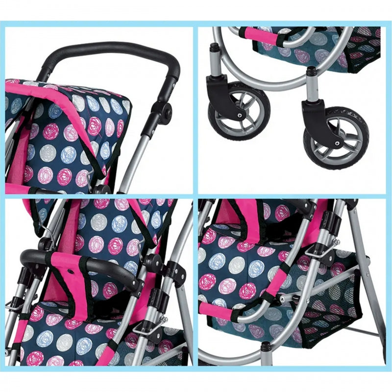 WOOPIE Poppenwagen Met Verstelbare Stoel met 4 Wielen