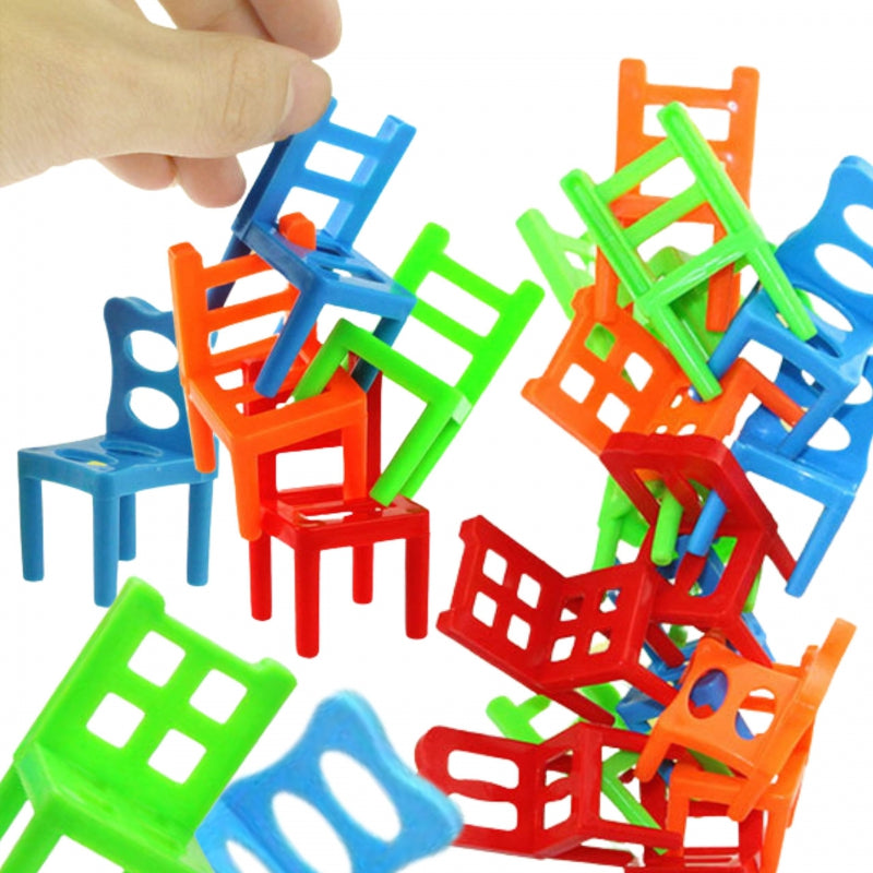 WOOPIE Behendigheidsspel Balancerende Stoelen Stapelspel 3+