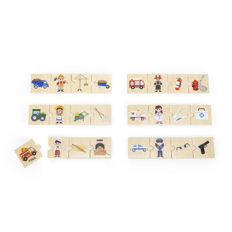 VIGA Houten Beroepen met gereedschap Puzzelset
