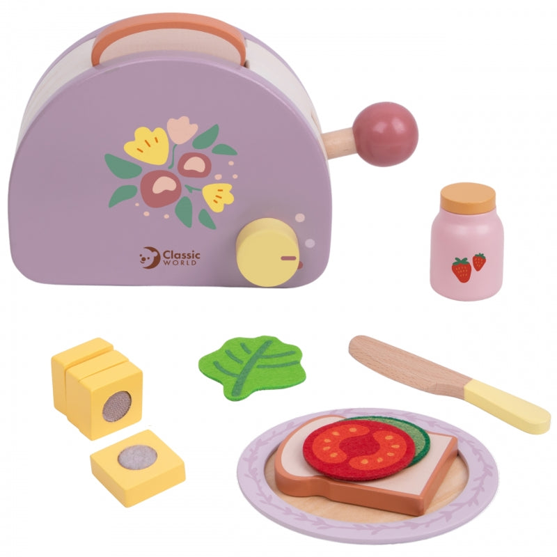 CLASSIC WORLD Houten Broodrooster met Accessoires 13 stuks