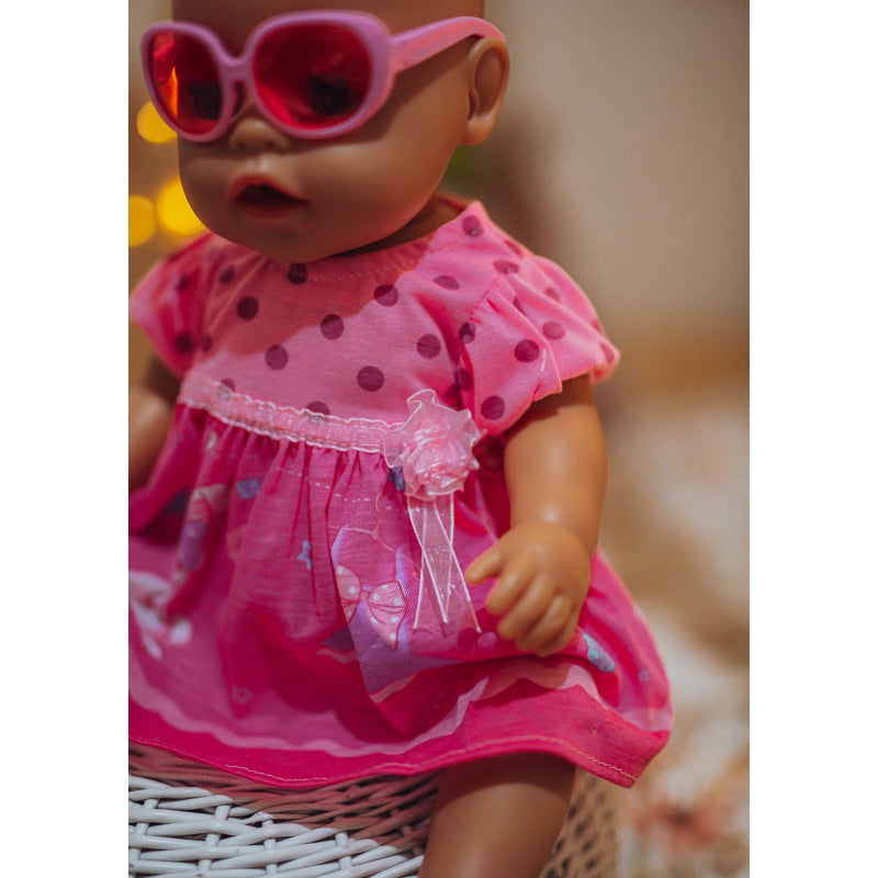 WOOPIE Poppenkleertjes Roze Jurkje Konijn 43-46 cm