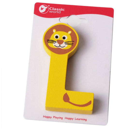 CLASSIC WORLD Houten Letter L - Leeuw