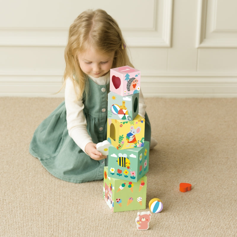 CLASSIC WORLD Bos-thema Kubusset , Puzzel Dieren, 10 stuks, voor Peuters en Baby's