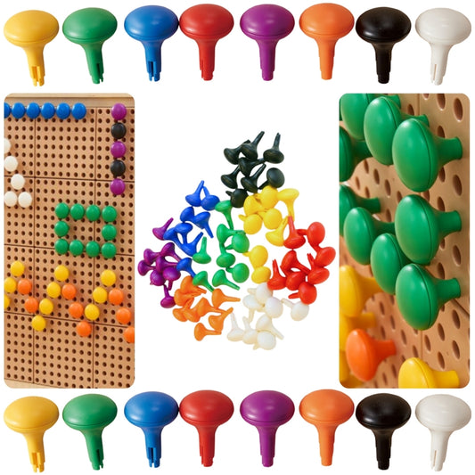 MASTERKIDZ Kleurrijke Jumbo-pinnen voor STEM-bord - 64 stuks en 8 kleuren
